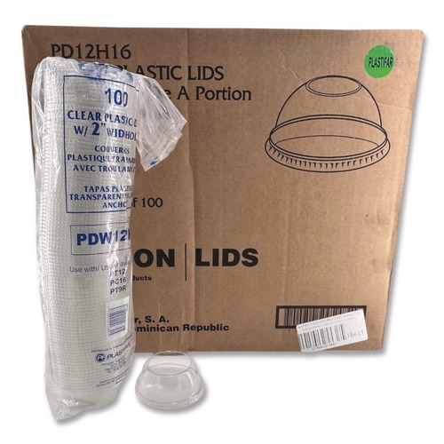 Perforated Roll & Hand Towels | Plastifar 18431 PET Lids, Fits 5 oz and 8 oz Sundae Cup, 100/Sleeve, 10/Sleeves/Carton image number 0