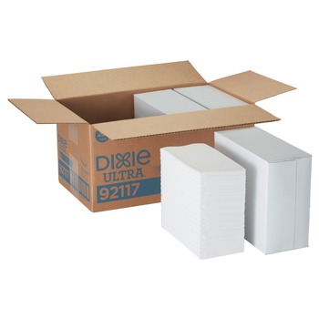 DINNER NAPKINS | Dixie Ultra 92117 2-Ply 1/8-Fold 17 in. x 17 in. Linen-Replacement Dinner Napkins - White (400/Carton)