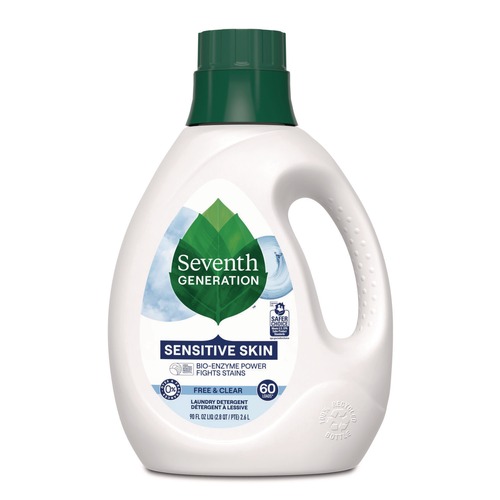 Laundry Detergents | Seventh Generation 68748039 90 oz Natural Liquid Sensitive Skin Laundry Detergent Bottle - Free and Clear (4/Carton) image number 0
