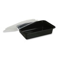 Food Containers & Lids | GEN FCPP-BC-32RECT 8.81 in. x 6.02 in. x 2.24 in. 32 oz. Plastic Microwavable Food Container with Lid - Rectangular Black/Clear (150/Carton) image number 1