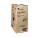 Food Storage Containers & Lids | Pactiv Corp. DC858330B000 33 oz. 8-1/2 in. x 8-1/5 in. x 3 in. 3-Compartment EarthChoice Vented Dual Color Microwavable Hinged Lid Container - Black/Clear (150/Carton) image number 1