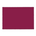 Placemats | Hoffmaster 310524 9.5 x 13.5 Solid Color Scalloped Edge Placemats - Burgundy (1000/Carton) image number 0