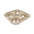 Cup Trays | Boardwalk BWK4CUPCARRIER Four Cup Carrier Tray for 8 - 32 oz. Cups - Kraft (300/Carton) image number 0