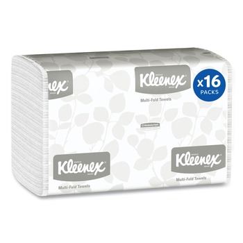 Kleenex 01890 9.2 in. x 9.4 in. 1-Ply Multi-Fold Paper Towels - White (2400/Carton)