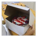 Bakery Boxes & Containers | SCT 1541 8 in. x 8 in. x 4 in. Standard Paper One-Piece Non-Window Bakery Boxes - White (250/Bundle) image number 3