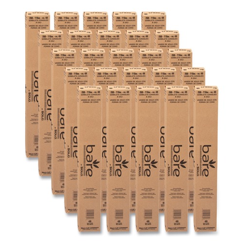 Cups | SOLO 4R-2050 4 oz. Paper Rolled Rim Paper Cone Water Cups - White (25/Carton) image number 0