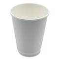 Cups | Boardwalk BWKDW12HCUP 12 oz. Double-Walled Paper Hot Cups - White (500/Carton) image number 1