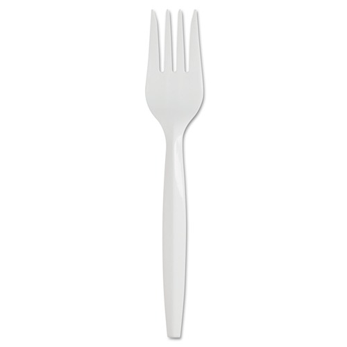 Disposable Forks | Dixie SSF21P SmartStock Series-B 5.8 in. Mediumweight Plastic Cutlery Forks Refill - White (40/Pack, 24 Packs/Carton) image number 0