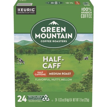 HALF CAFFEINATED | Green Mountain Coffee 5000330138 Coffee K-Cups - Half-Caff (24/Box)
