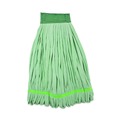 Mop Heads | Boardwalk BWKMWTLGCT Microfiber Looped-End Wet Mop Head - Large, Green (12/Carton) image number 1