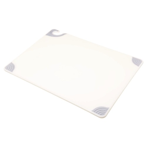 Cutting Boards | San Jamar SAN CBG182412WH 24 in. x 18 in. x 0.5 in. Saf-T-Grip Plastic Cutting Board - White image number 0