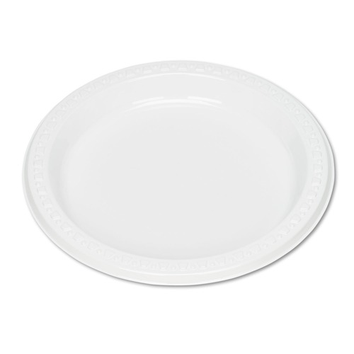 Plates | Tablemate 7644WH 7 in. Diameter Plastic Dinnerware Plates - White (125/Pack) image number 0