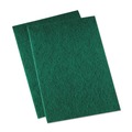 Scouring Pads & Sticks | Boardwalk 96BWK GP 6 in. x 9 in. Medium Duty Scour Pad - Green (20/Carton) image number 1