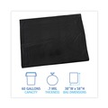 Low-Density Trash Bags | Boardwalk H7658HBK 38 in. x 58 in. 0.7 mil 60 gal. Linear Low Density Industrial Can Liners - Black (100/Carton) image number 4
