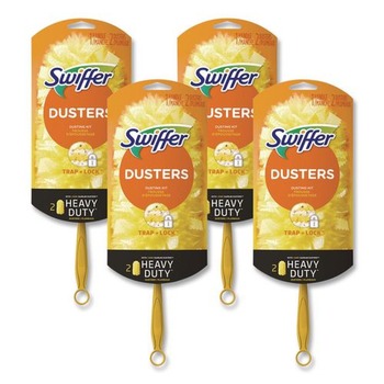  | Swiffer PGC08109 6 in. Handle Heavy Duty Dusters Starter Kit with Two Disposable Dusters (4/Carton)