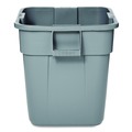 Indoor Waste Receptacles | Rubbermaid Commercial FG352600GRAY 28 Gallon Polyethylene Square Brute Container - Gray image number 1