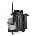 Perforated Roll & Hand Towels | Rubbermaid Commercial 1861427 Executive High Security 23.1 in. x 39.6 in. x 27.5 in. Janitorial Cleaning Cart - Black image number 3