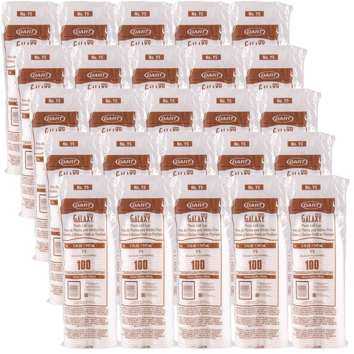 Cups | Dart Y5 5 oz. High-Impact Polystyrene Cold Cups - Translucent (25 Sleeves/Carton) image number 0