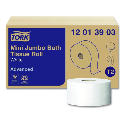 Toilet Tissues | Tork 12013903 3.48 in. x 1200 ft. Septic Safe 1-Ply Advanced Bath Tissue - Jumbo, White (12/Carton) image number 0