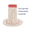Mop Heads | Boardwalk BWK503WHCT 5 in. Super Loop Cotton/Synthetic Fiber Wet Mop Head - Large, White (12/Carton) image number 6