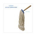 Mop Heads | Boardwalk BWK824C 24 oz. Lie-Flat Cotton Fiber Mop Head - White (12/Carton) image number 5