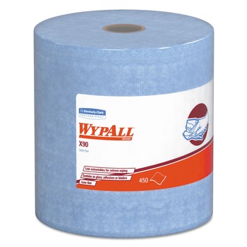 WypAll 12889 X90 2-Ply Jumbo Roll 11.1 in. x 13.4 in. Cloths - Denim Blue (1-Roll)