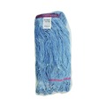 Mop Heads | Boardwalk BWK503BLNB 1 in. Super Loop Cotton/Synthetic Fiber Wet Mop Head - Large, Blue (12/Carton) image number 2