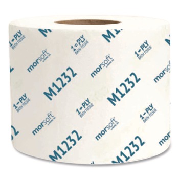 PAPER TOWELS | Morcon Paper M1232 Morsoft Controlled Bath Tissue, Septic Safe, 1-Ply, White, 1,200 Sheets/Roll, 48 Rolls/Carton