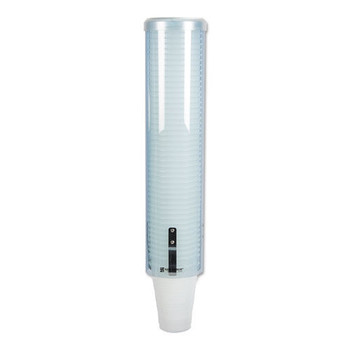 CUP DISPENSERS | San Jamar C3260TBL Pull-Type Water Cup Dispenser for 12 oz Cups - Large/Translucent Blue