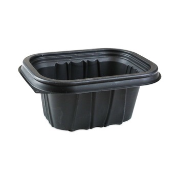 Pactiv Corp. YCNB6X412000 EarthChoice Entree2Go 12 oz. 5.65 in. x 4.25 in. x 2.57 in. Plastic Takeout Container - Black