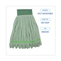 Mop Heads | Boardwalk BWKMWTMG Microfiber Looped-End Wet Mop Head - Medium, Green image number 2