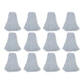 Mop Heads | Boardwalk BWK232R 32 oz. Rayon Fiber Premium Standard Head - White (12/Carton) image number 0
