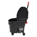 Buckets & Wringers | Rubbermaid Commercial 1863898 35 qt. WaveBrake 2.0 Down-Press Plastic Bucket/Wringer Combos - Black image number 1