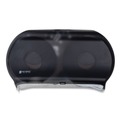 Toilet Tissue Dispensers | San Jamar R4000TBK 9 in. Roll 19 in. x 5.25 in. x 12 in. Twin Jumbo Classic Tissue Dispenser - Transparent Black Pearl image number 0