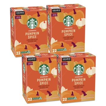 Starbucks 12412028 Coffee K-Cups - Pumpkin Spice (22/Box, 4 Boxes/Carton)