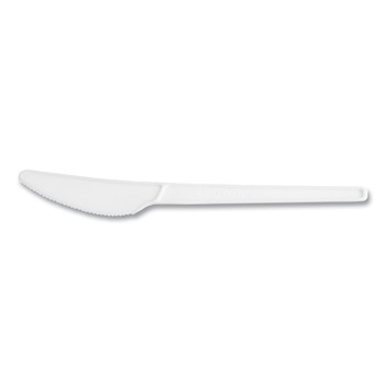 TABLETOP | Vegware VW-KN6.5 Compostable CPLA Cutlery Knife - White (1000/Carton)