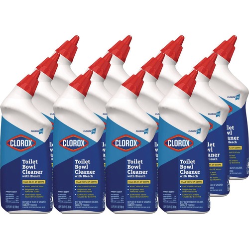 Toilet Bowl Cleaners | Clorox 00031 24 oz. Bottle Toilet Bowl Cleaner with Bleach - Fresh Scent (12/Carton) image number 0