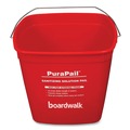 Buckets & Wringers | Boardwalk 5506-6S PuraPail 6 qt. Polypropylene Bucket - Red/White image number 1