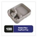 Cup Trays | Chinet 20990 StrongHolder 8 oz. to 44 oz. Molded Fiber Cup/Food Tray - Beige (100/Carton) image number 4