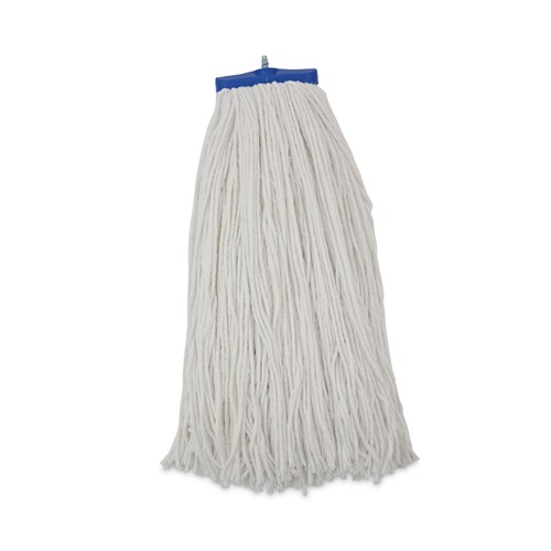 Mop Heads | Boardwalk BWK724REA 24 oz. Cut-End Lie-Flat Rayon Wet Mop Head - White image number 0
