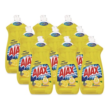 Ajax 144673 28 oz. Bottle Dish Detergent - Lemon Scent (9/Carton)
