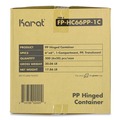 Perforated Roll & Hand Towels | Karat FP-HC66PP-1C Polypropylene Plastic Hinged Container 6 x 6 x 3.3 Clear Plastic 50/Pack 6 Packs/Carton image number 7