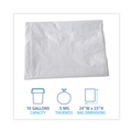 Low-Density Trash Bags | Boardwalk H4823MWK 24 in. x 23 in. 10 gal. 0.5 mil Linear Low Density Industrial Can Liners - White (500/Carton) image number 3