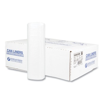 Inteplast Group S404816N 45 gal. 16 microns 40 in. x 48 in. High-Density Interleaved Commercial Can Liners - Clear (25 Bags/Roll, 10 Rolls/Carton)