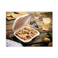 Food Containers & Lids | Pactiv Corp. YCN808010000 8.31 in. x 8.35 in. x 3.1 in. EarthChoice SmartLock Plastic Microwavable MFPP Hinged Lid Container - White (200/Carton) image number 6