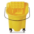 Buckets & Wringers | Rubbermaid Commercial FG748000YEL WaveBrake 2.0 26 qt. Side-Press Plastic Bucket/Wringer Combos - Yellow image number 4