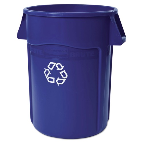 Indoor Waste Receptacles | Rubbermaid Commercial FG264307BLUE Brute 44 gal Polyethylene Recycling Container - Blue image number 0