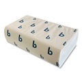 Perforated Roll & Hand Towels | Boardwalk BWK6204 1-Ply 9 in. x 9.5 in. Structured Multifold Towels - White (16/Carton) image number 3