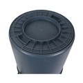 Outdoor Waste Receptacles | Boardwalk 3485199 44-Gallon Round Plastic Waste Receptacle - Gray image number 2