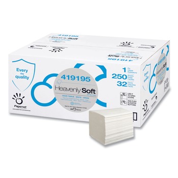 Papernet 419195 1-Ply 4.1 x 5.1 Heavenly Soft Special Door Tissue - White (32/Carton)